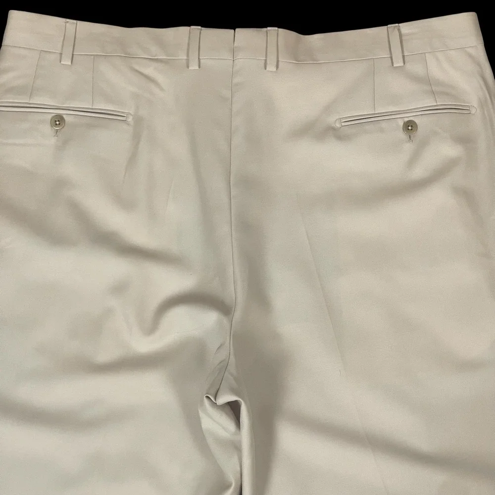 Ermenegildo Zegna Beige Wool Trousers Dress Pants Mens 40 Portugal Flat Front